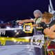 Riku, Sora, and Mickey, each wielding their own Keyblade.